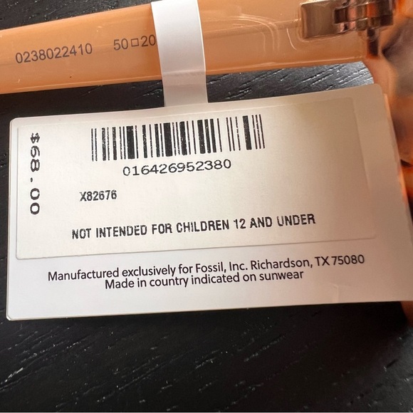 NWT Fossil Tortoise Shell 50mm Cat Eye Sunglasses - Picture 5 of 5